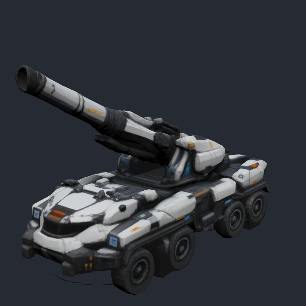 Rendered concept model of a Terran artillery vehicle