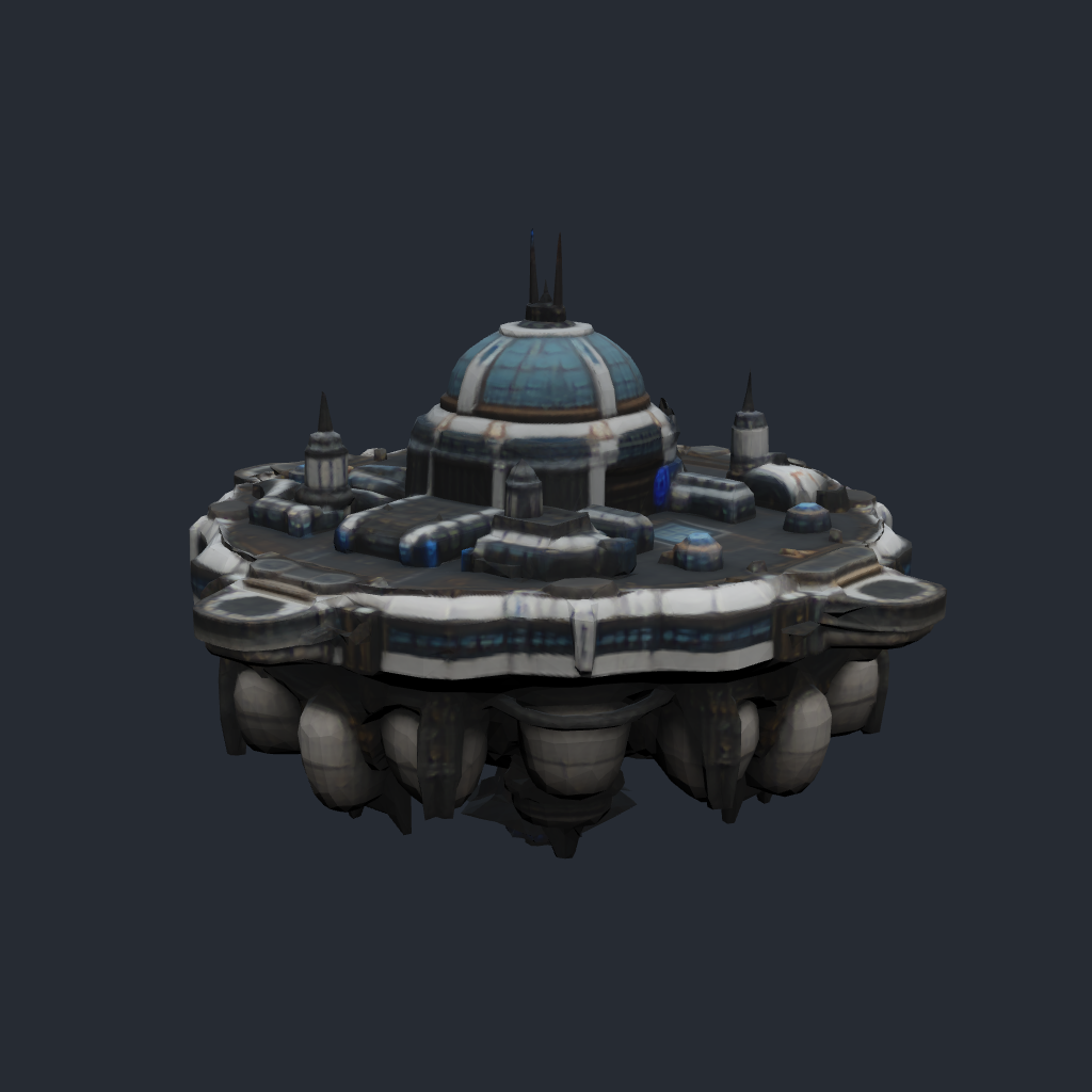 Rendered concept model of a Terran gas-giant atmospheric colony platform