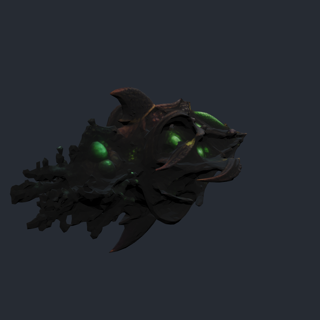Rendered concept model of Mycelith Brood's Brood Corvette, a mid-size predatory swarm ship