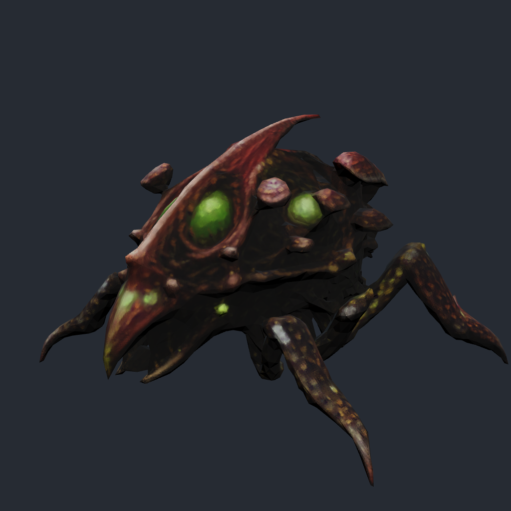 Rendered concept model of Mycelith Brood's Spore Scout, a tiny fast scouting unit