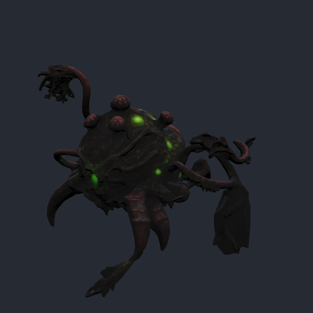 Rendered concept model of Mycelith Brood's Tendril Repairer support unit with whip-like limbs