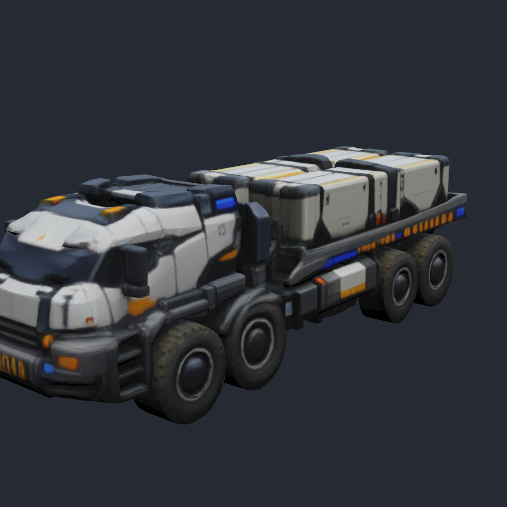 Rendered concept model of a Terran ground cargo hauler