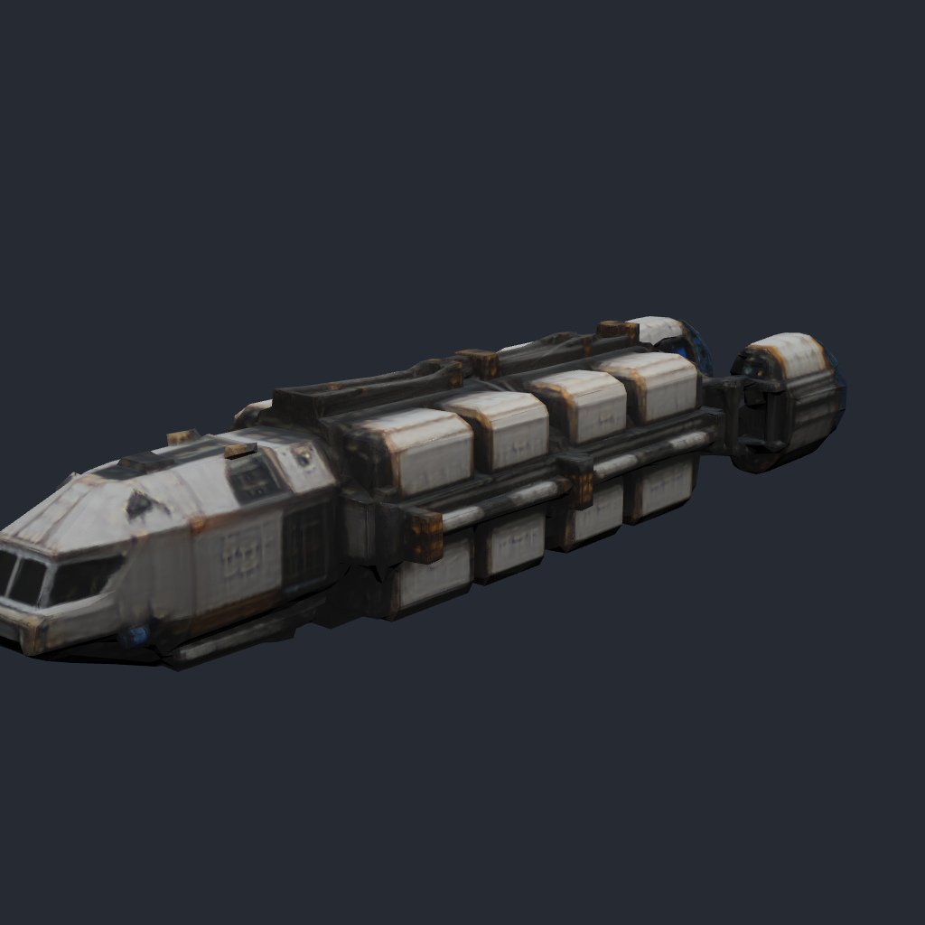 Rendered concept model of a Terran large cargo freighter
