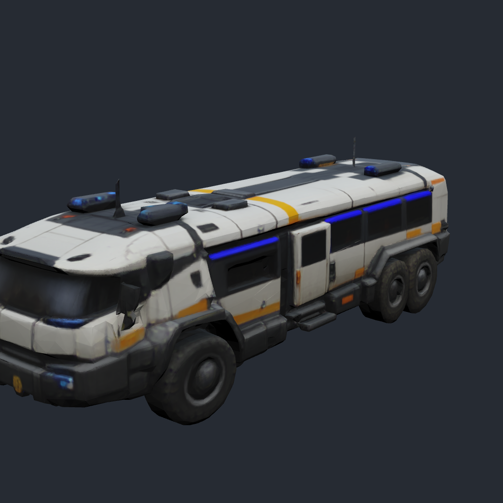 Rendered concept model of a Terran colonist transport bus
