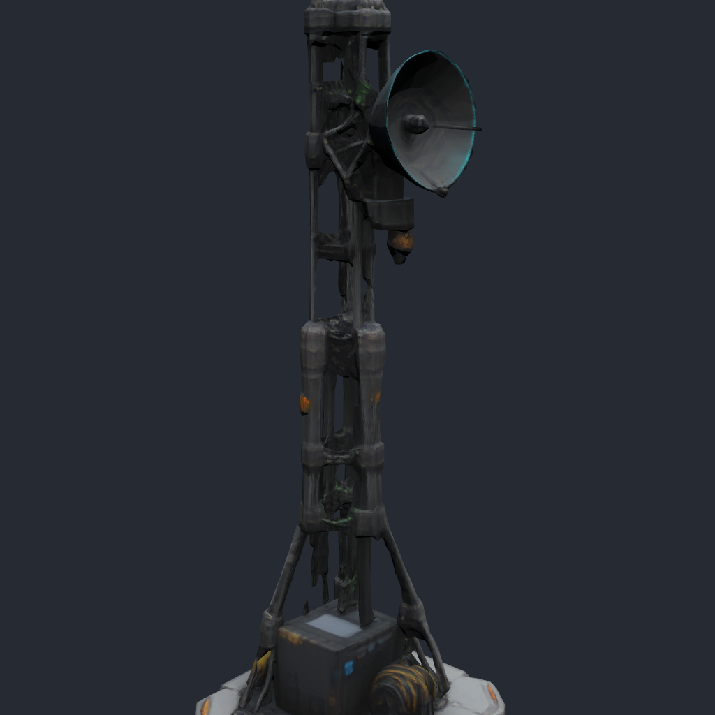 Rendered concept model of a Terran communications relay lattice tower