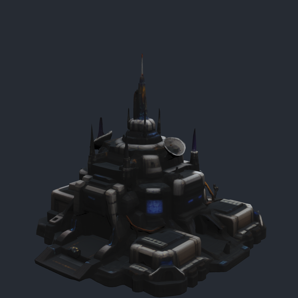 Rendered concept model of a Terran command center, the main colony headquarters