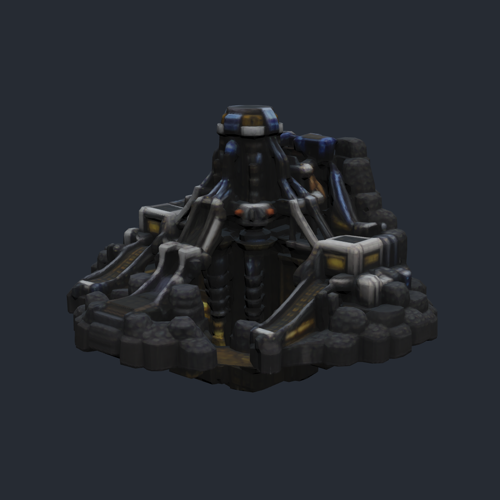 Rendered concept model of a Terran underground deep mining rig