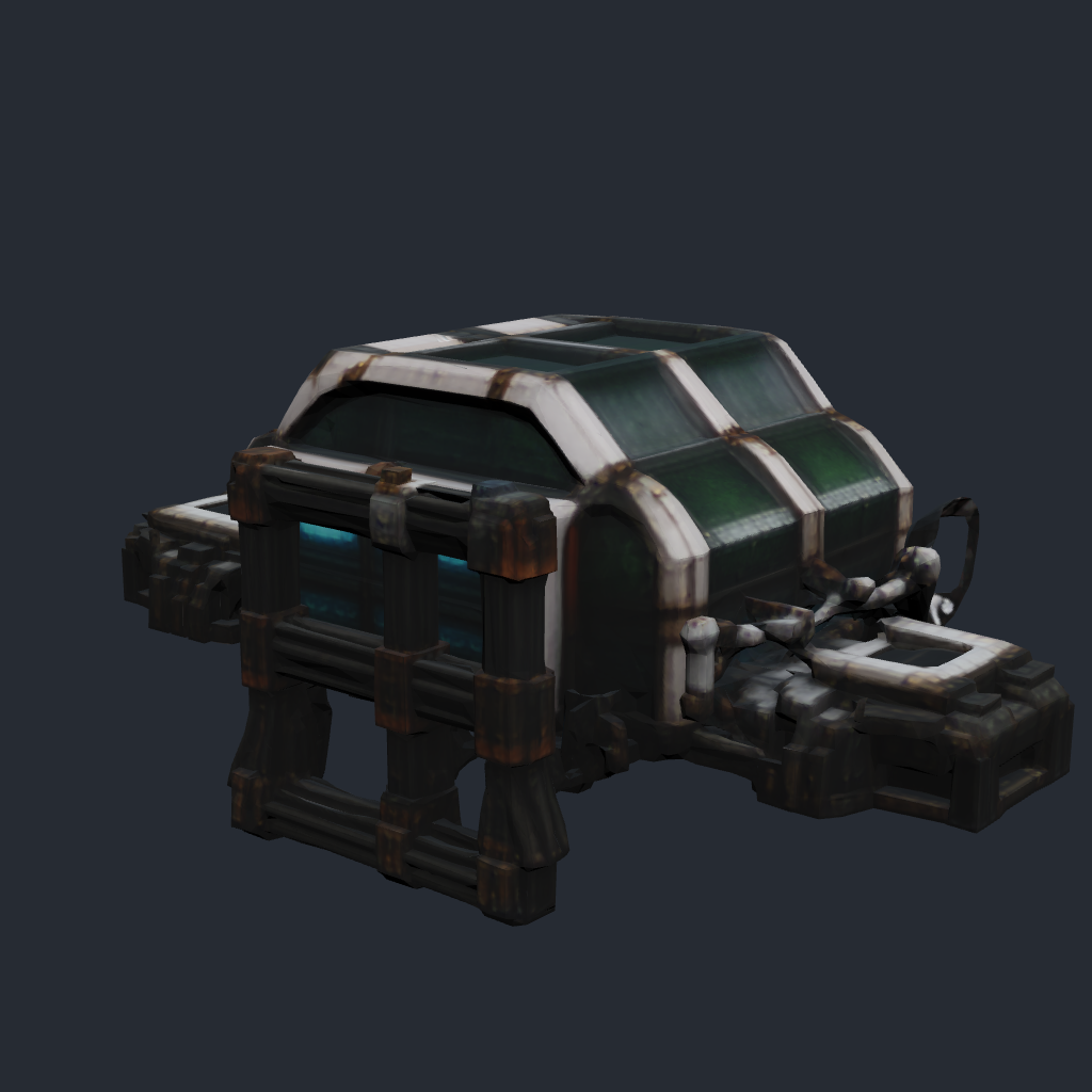Rendered concept model of a Terran medium farm, an upgraded multi-level hydroponic dome