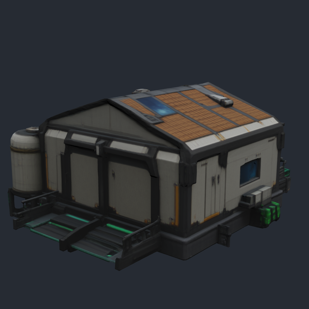 Rendered concept model of a Terran farmhouse homestead
