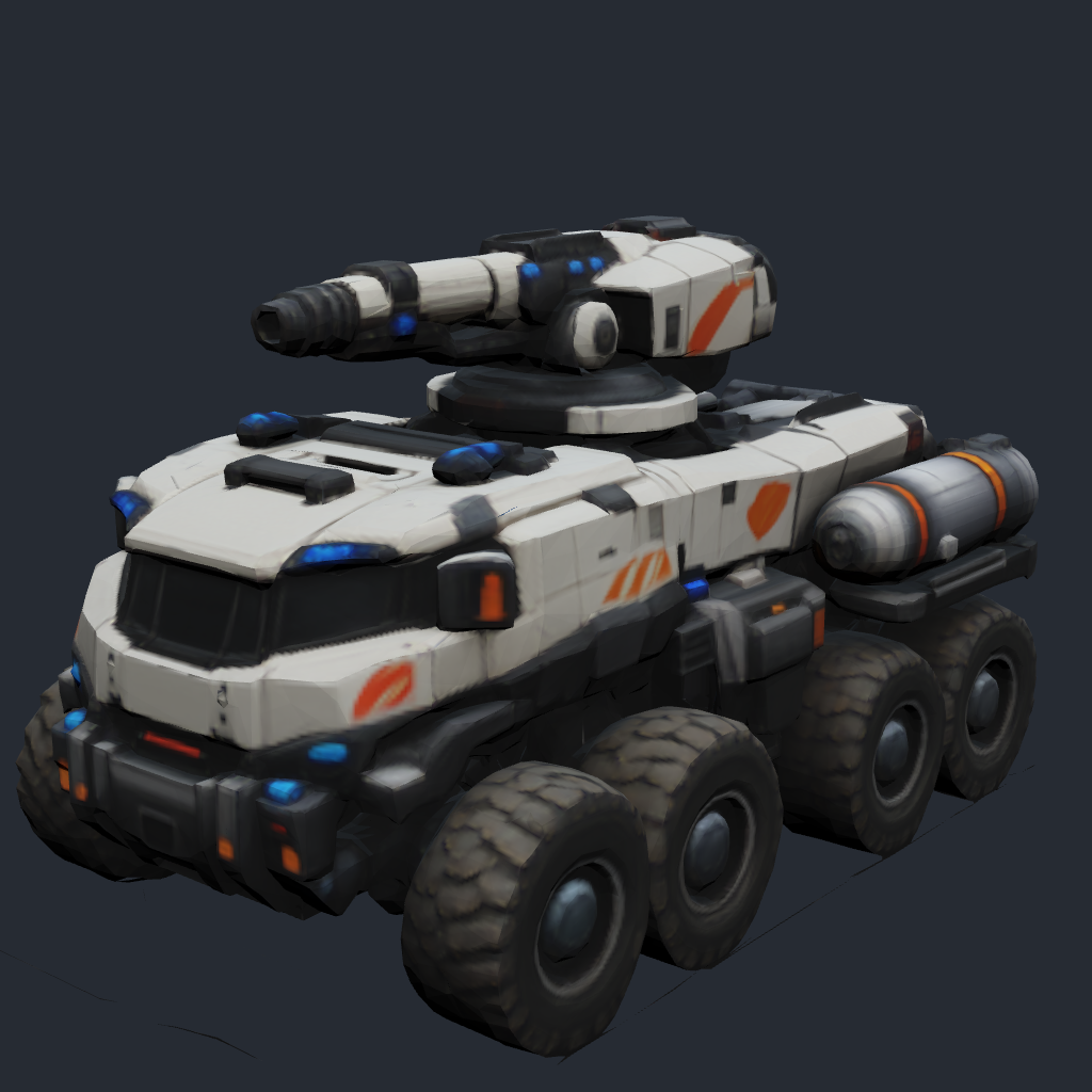 Rendered concept model of a Terran firefighting rover