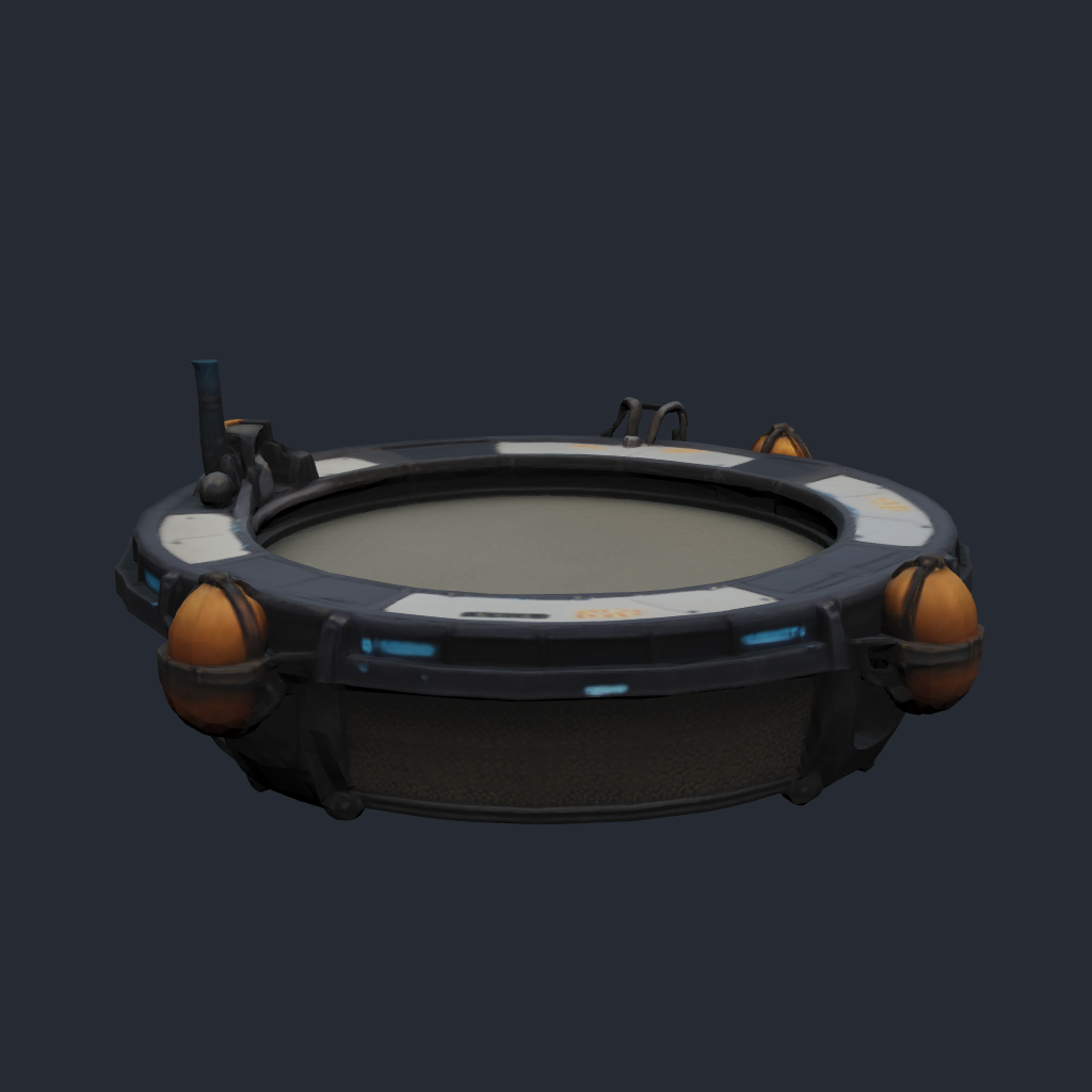 Rendered concept model of a Terran netted fishery farm floating pen