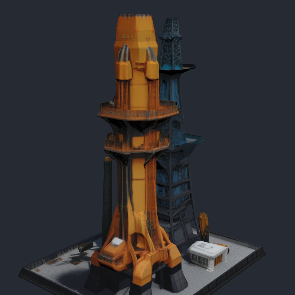 Underground Extraction — colony utility facility 3D model