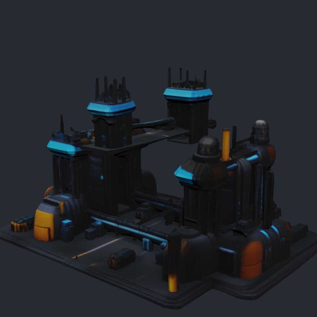 Hydrogen Refinery — colony utility facility 3D model