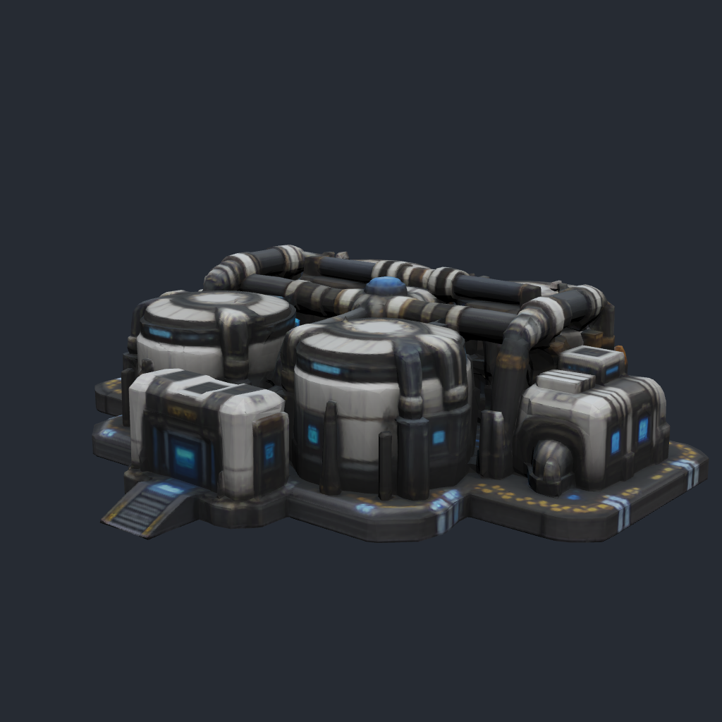 Rendered concept model of a Terran fuel storage depot