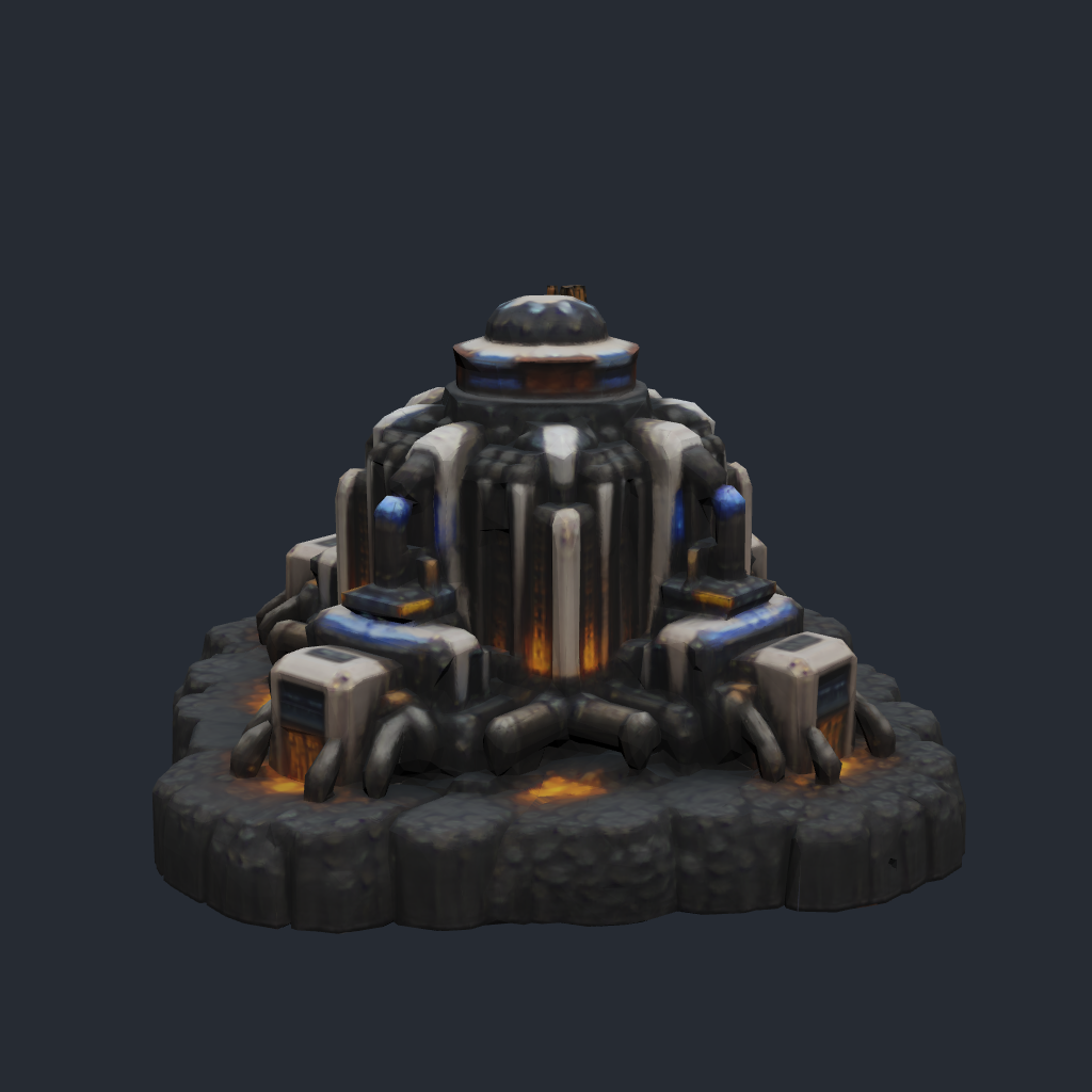 Rendered concept model of a Terran underground geothermal power plant