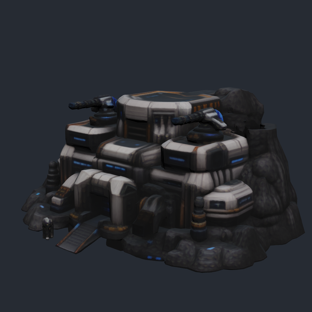 Rendered concept model of a Terran underground hardened military bunker