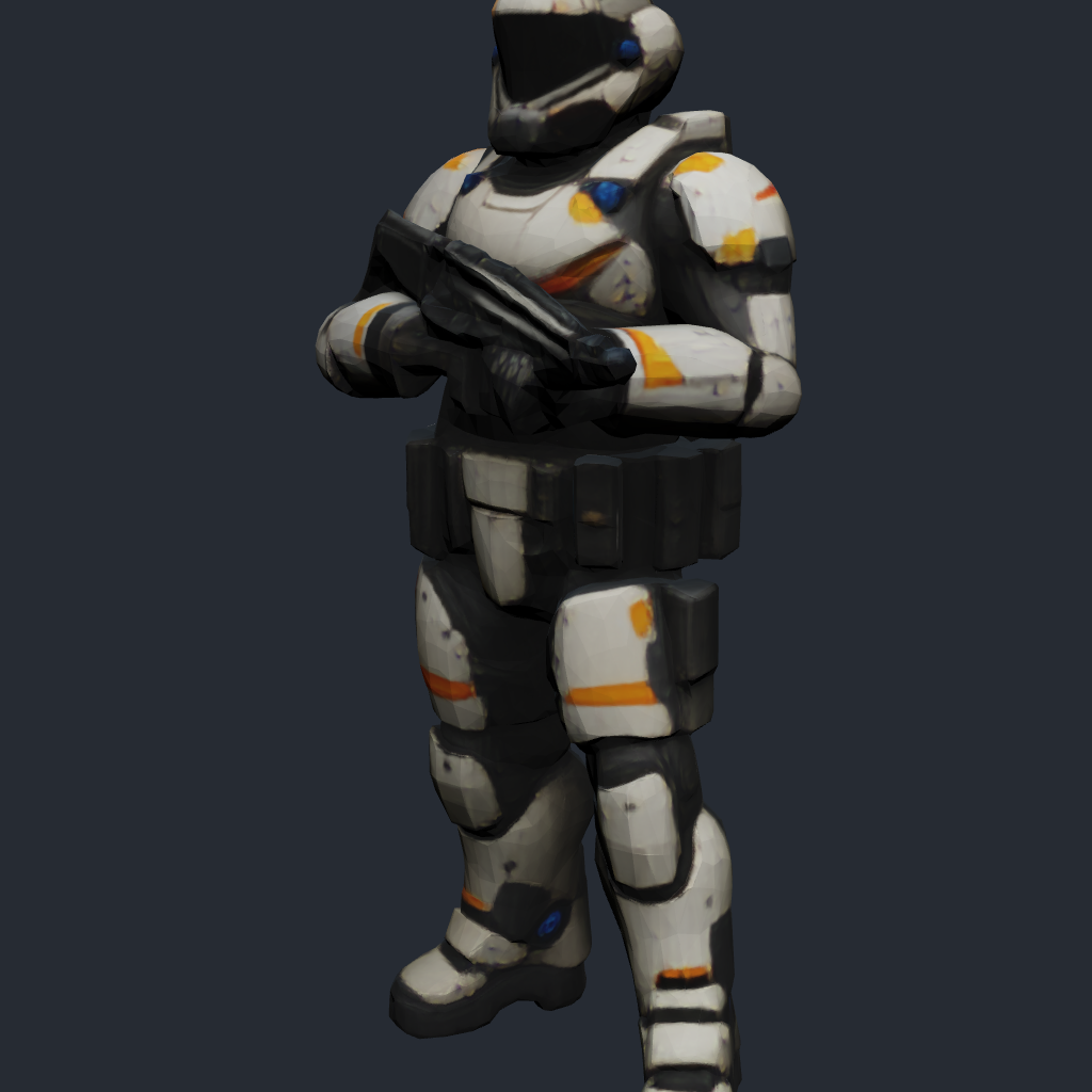 Rendered concept model of a Terran marine