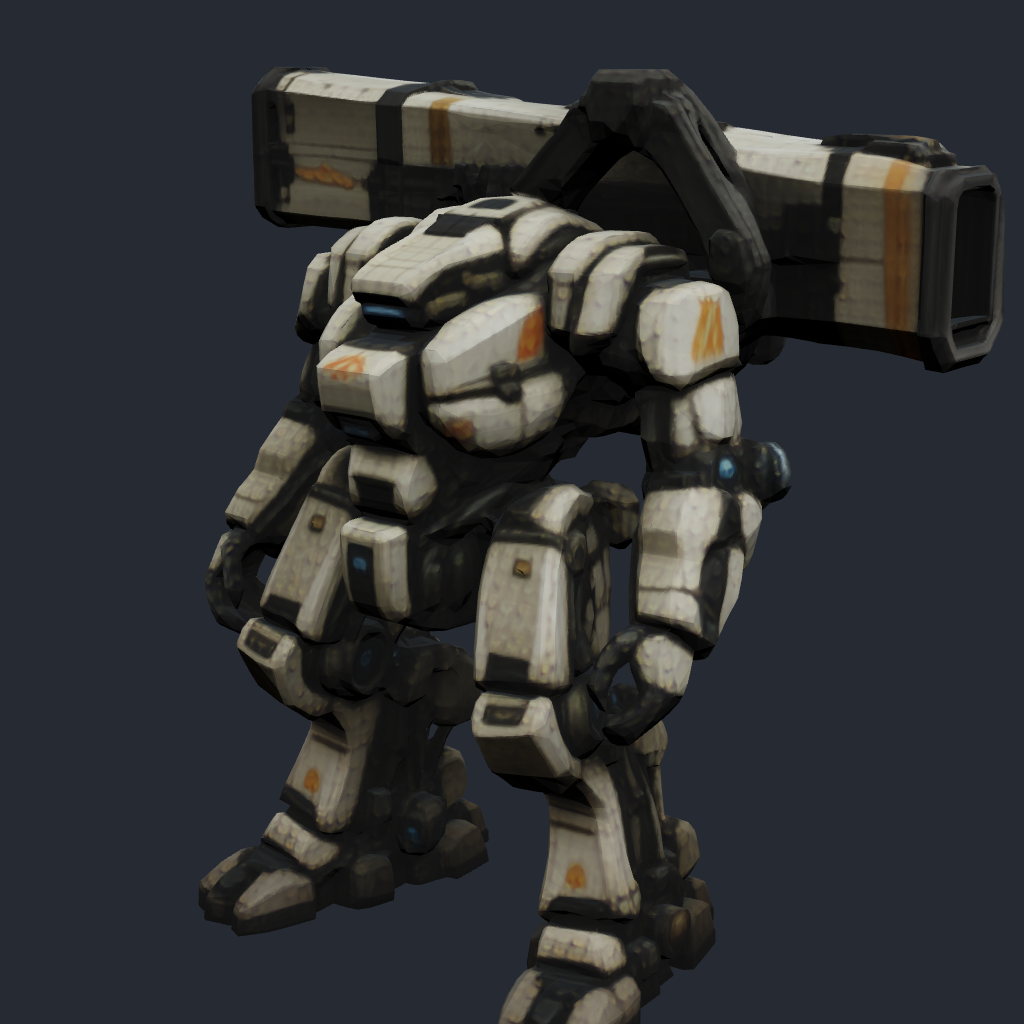 Rendered concept model of a Terran artillery mech