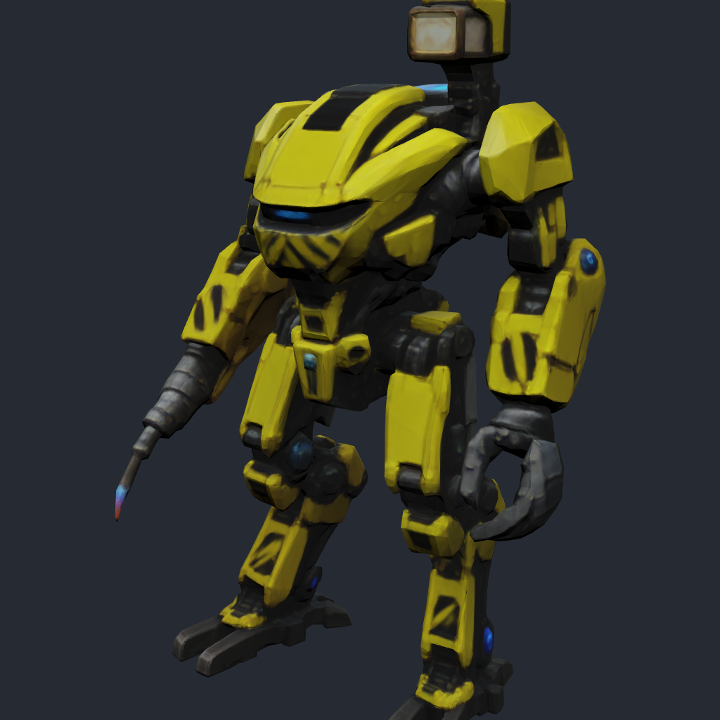 Rendered concept model of a Terran construction mech
