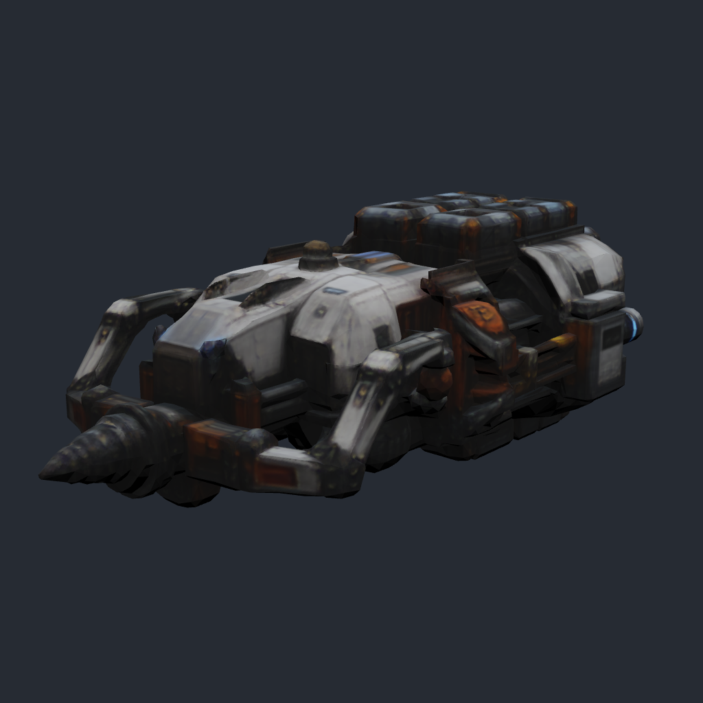 Rendered concept model of a Terran mining ship