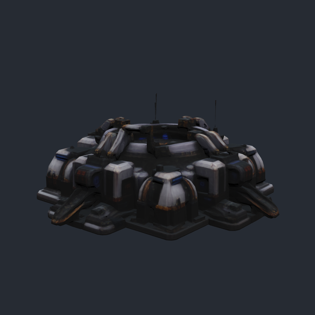 Rendered concept model of a Terran underground mining complex, a deep drill shaft facility