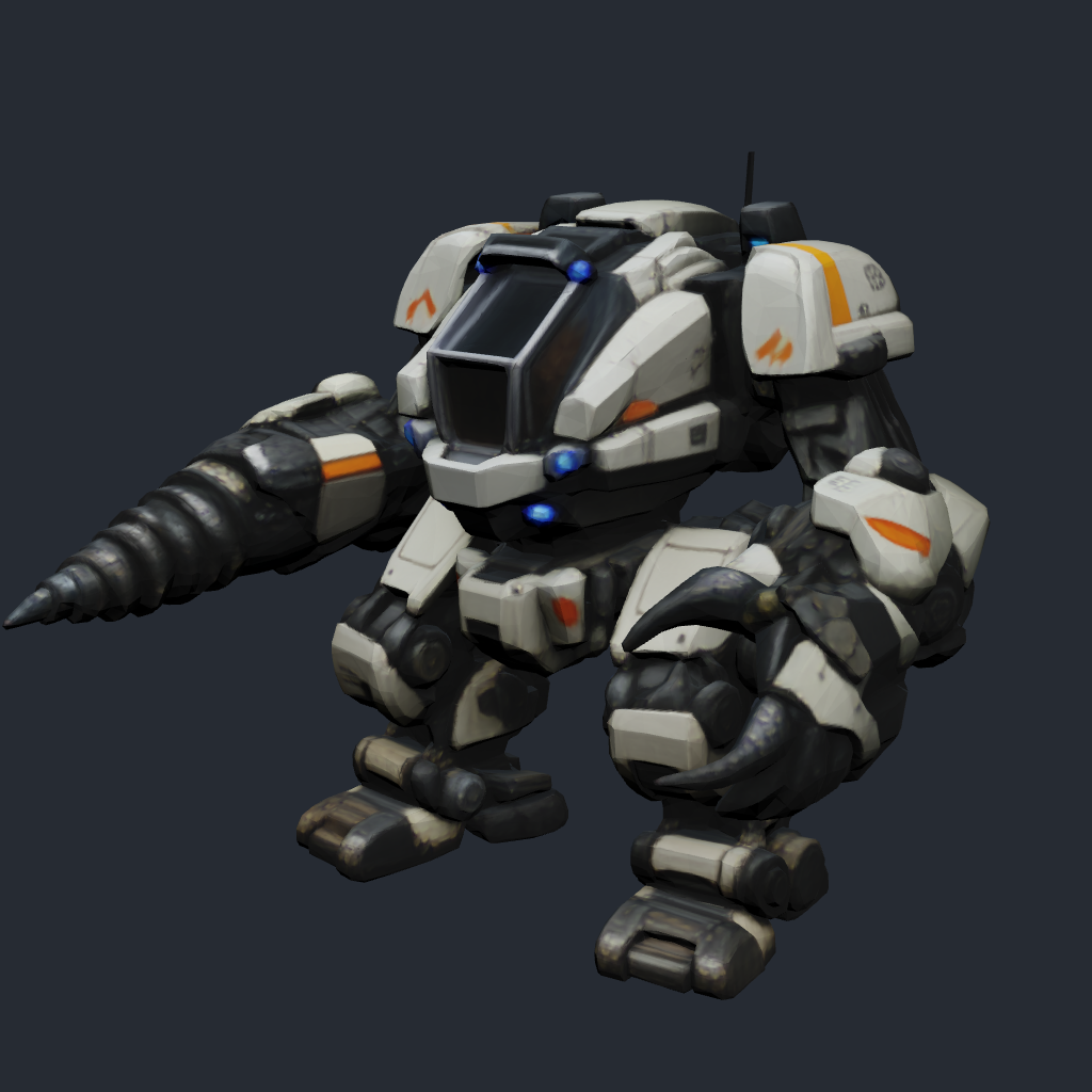 Rendered concept model of a Terran mining mech