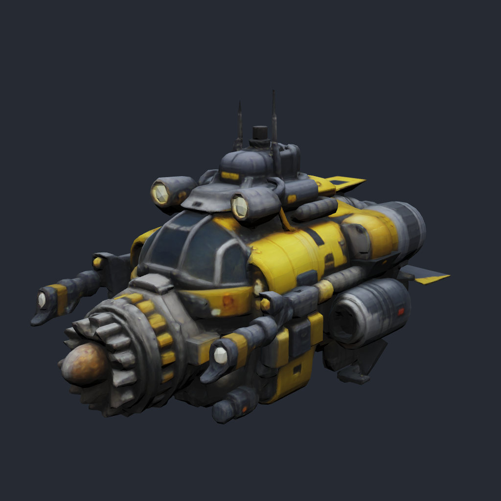 Rendered concept model of a Terran mining submarine