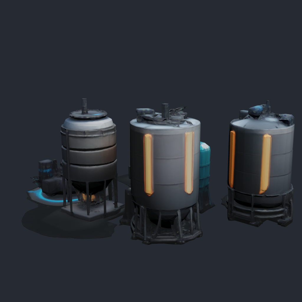 Hydrogen Storage Tanks — colony utility facility 3D model