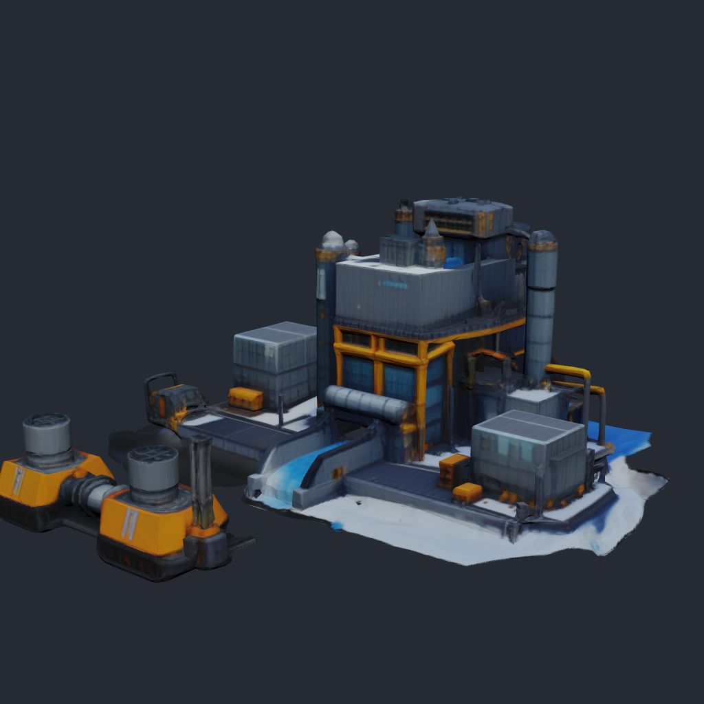 Ice Melting Plant — colony utility facility 3D model