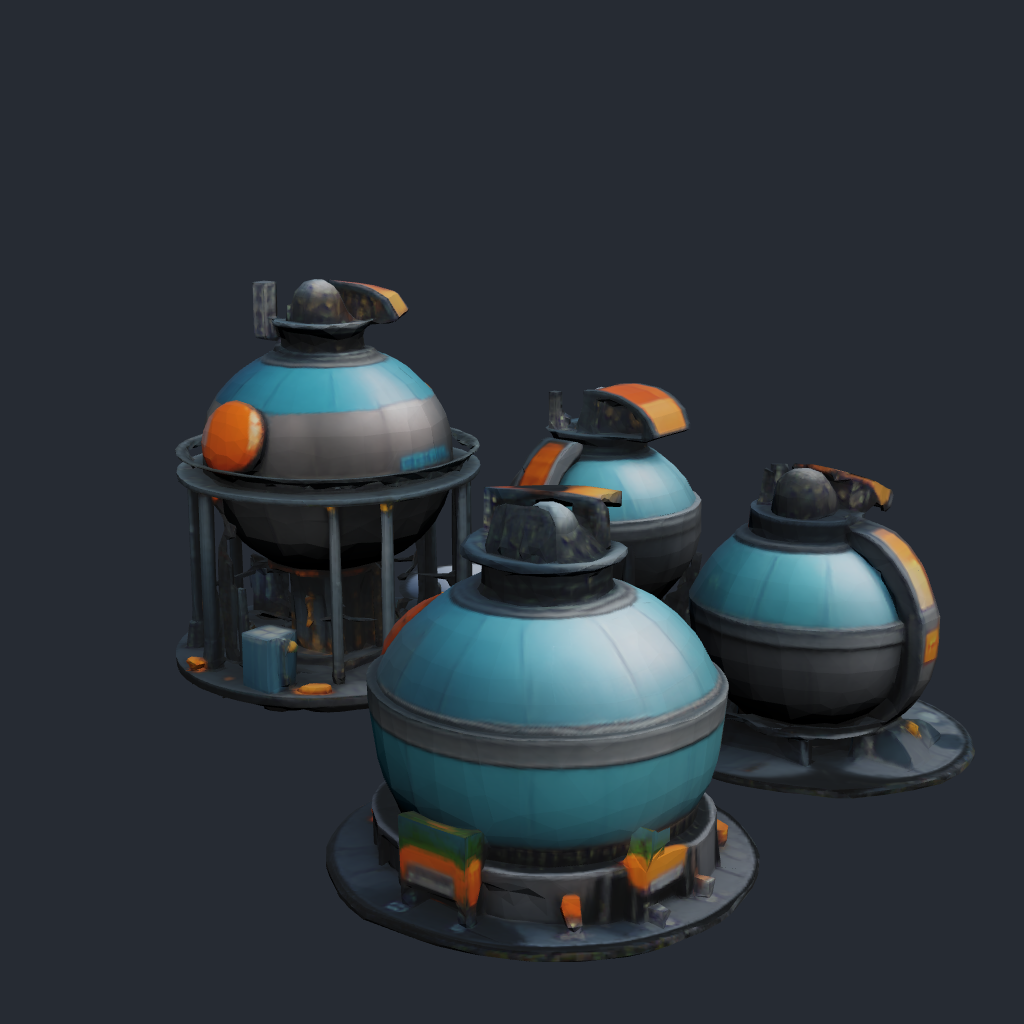 Oxygen Storage Tanks — colony utility facility 3D model