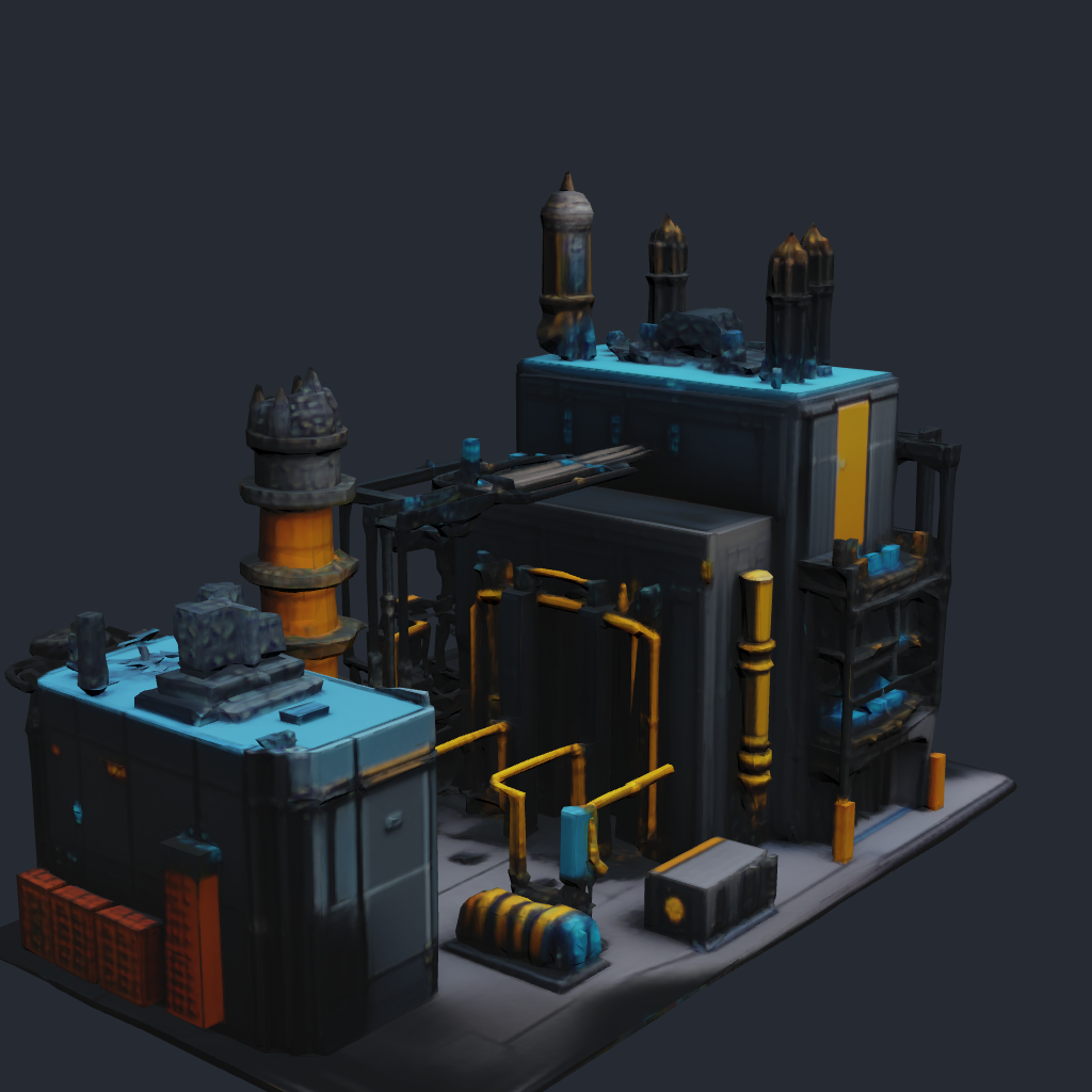 Distribution Station — colony utility facility 3D model