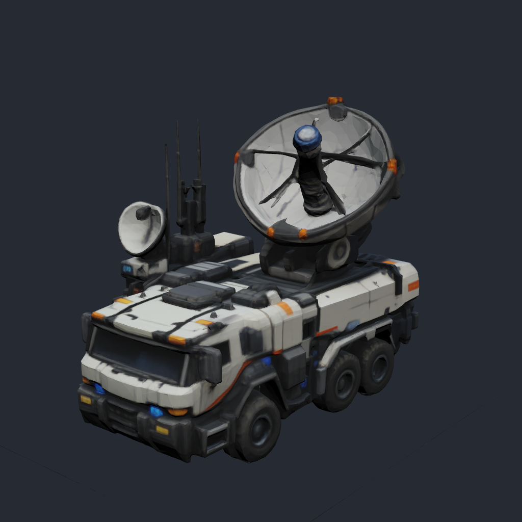 Rendered concept model of a Terran mobile radar truck