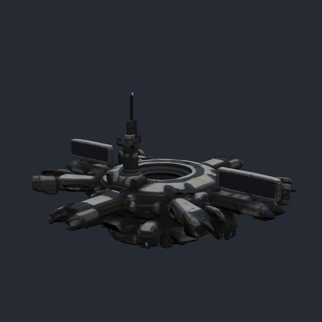 Rendered concept model of a Terran orbital space station