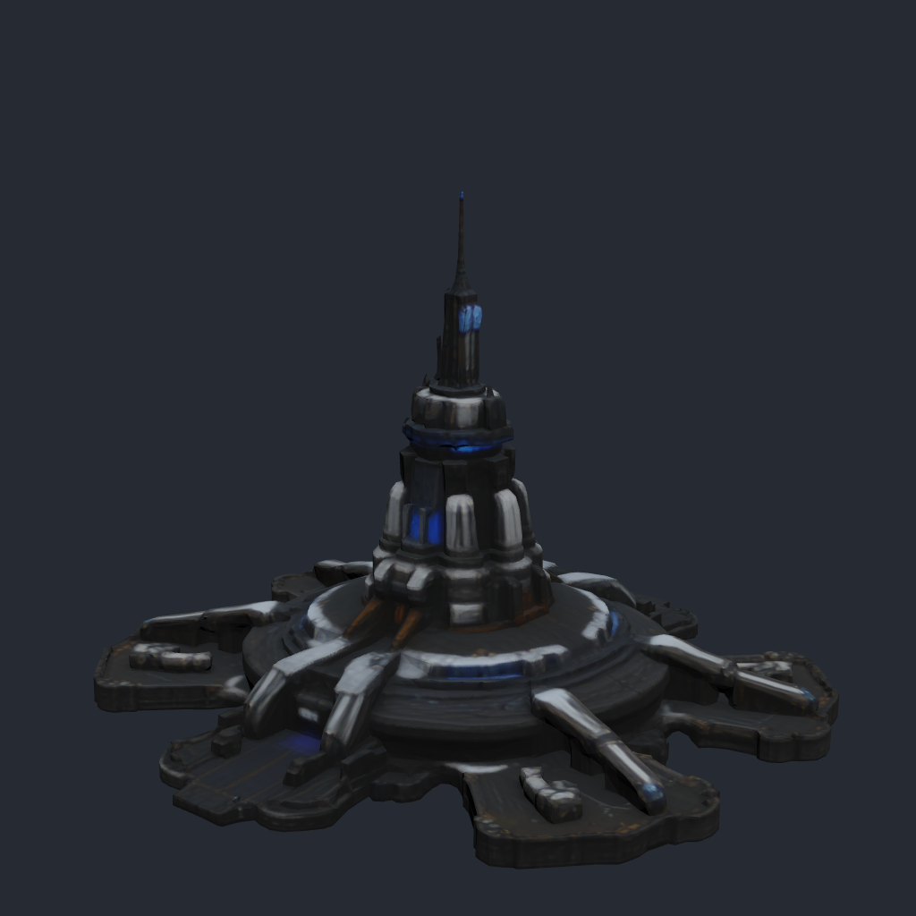 Rendered concept model of a Terran spaceport, the orbital transit hub
