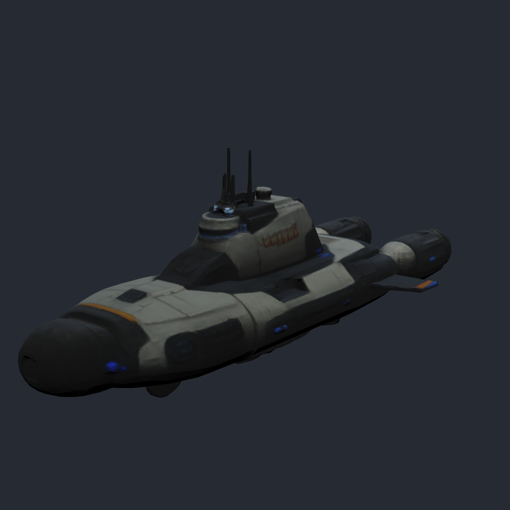 Rendered concept model of a Terran coastal-defense submarine