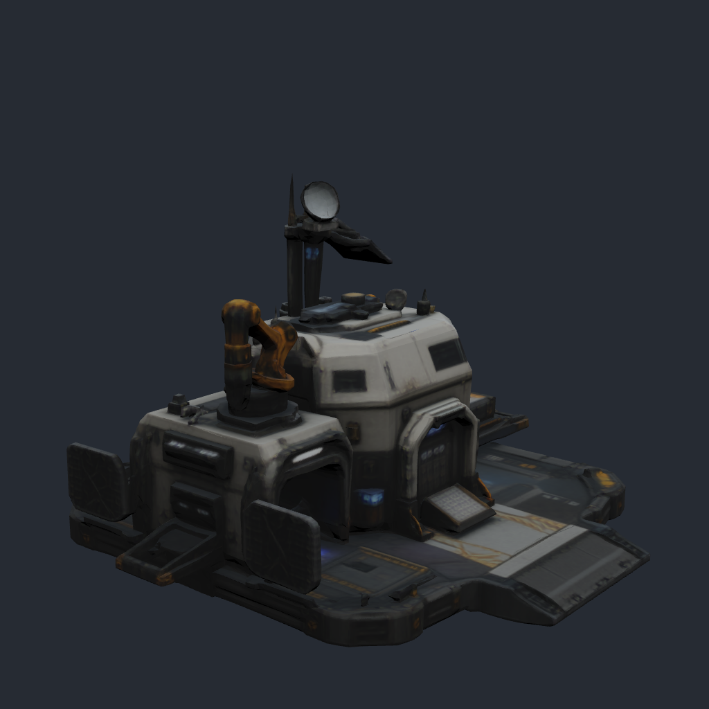 Rendered concept model of a Terran surface outpost