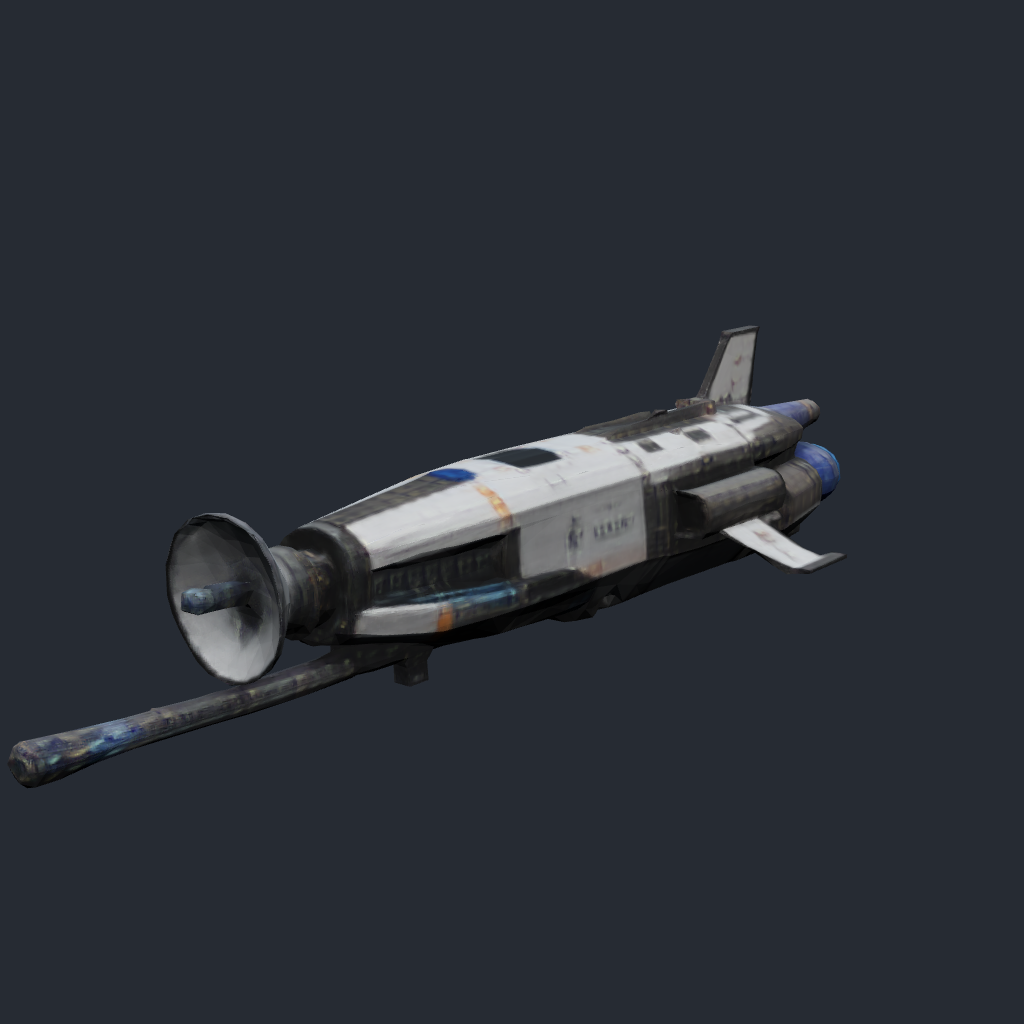 Rendered concept model of a Terran small asteroid survey ship