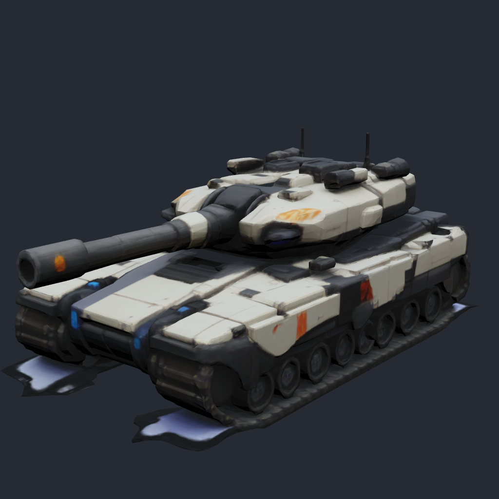 Rendered concept model of a Terran Mk III battle tank