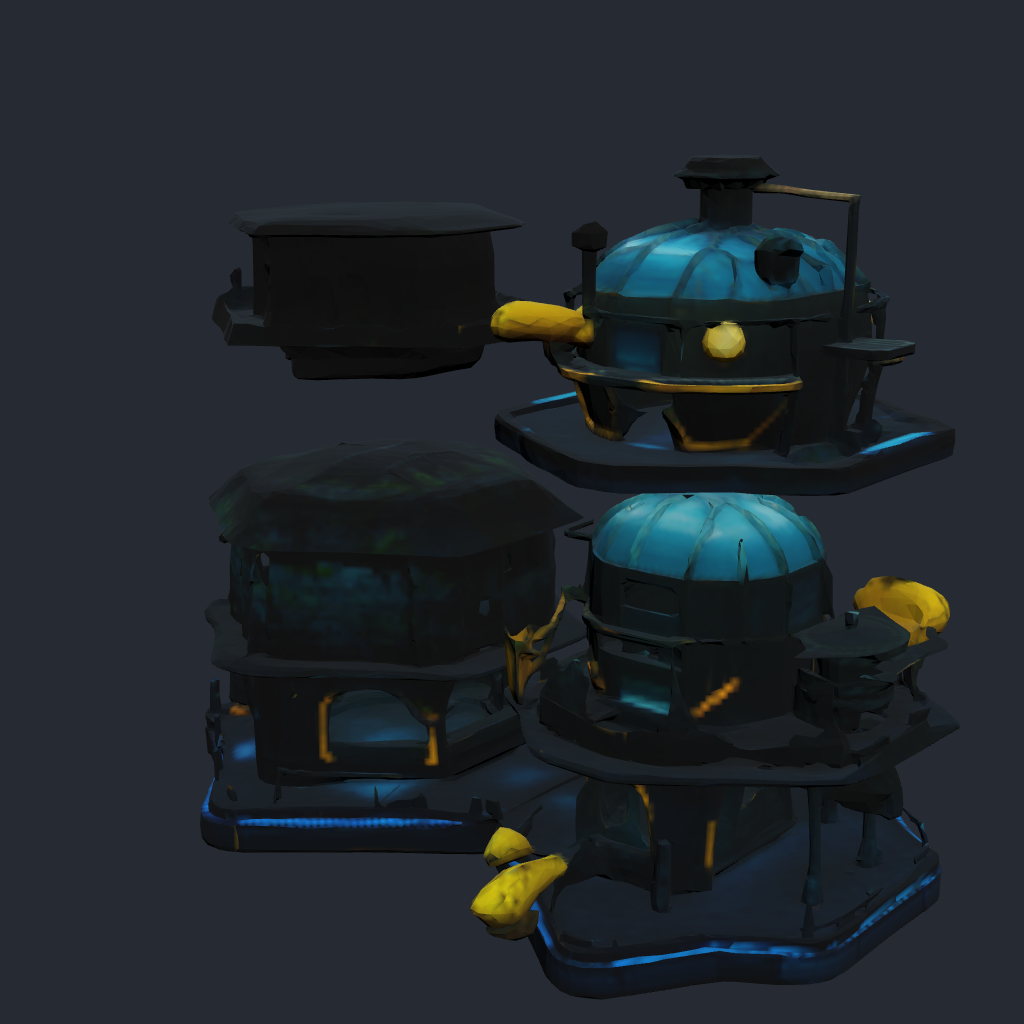 Aquaculture Pens — colony utility facility 3D model