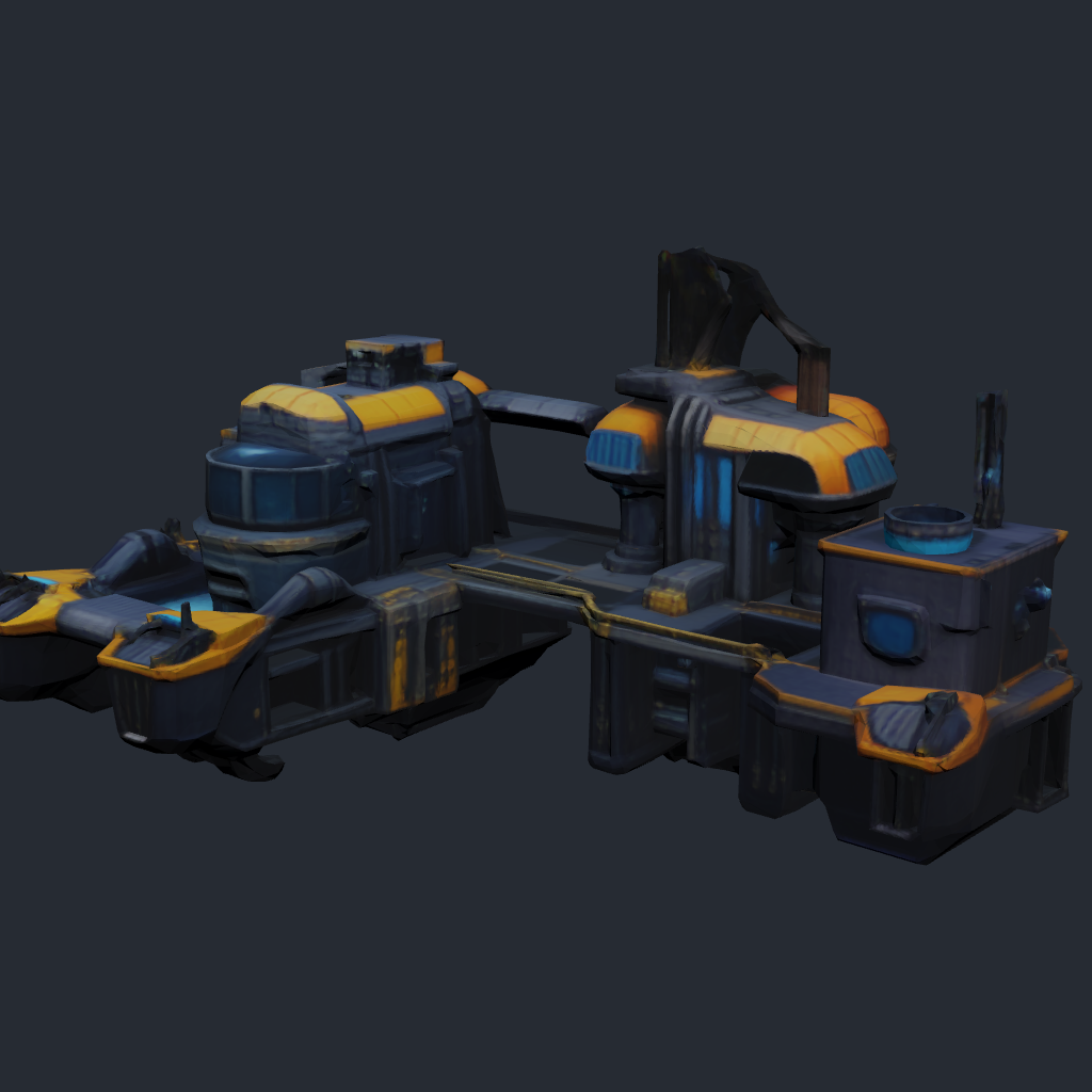Brine Mineral Plant — colony utility facility 3D model