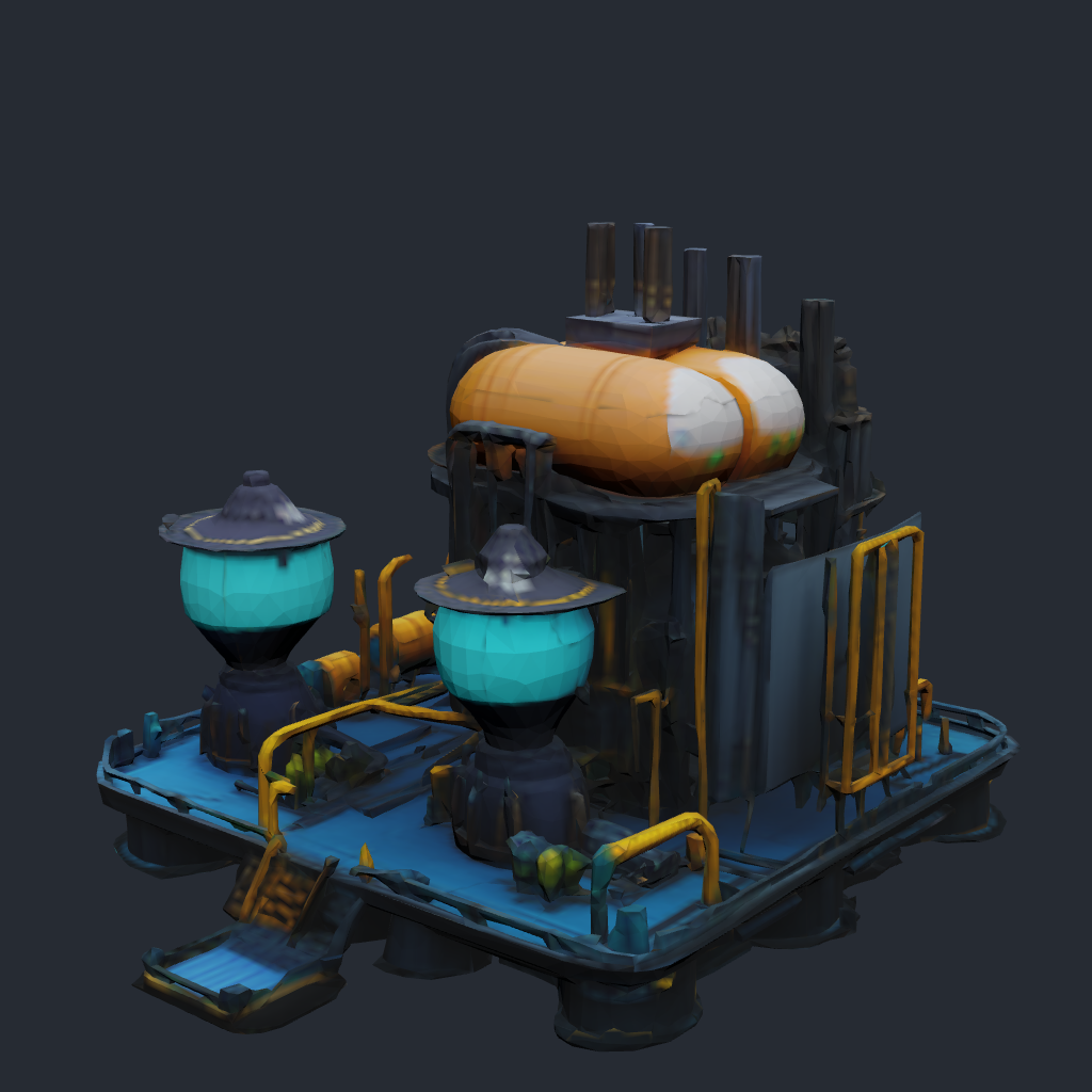 Seawater O2 Plant — colony utility facility 3D model