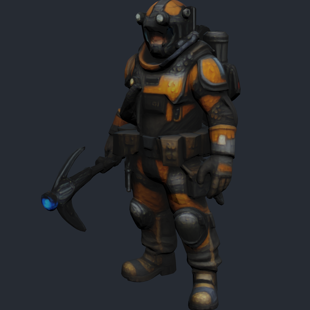 Rendered concept model of a Terran underground miner