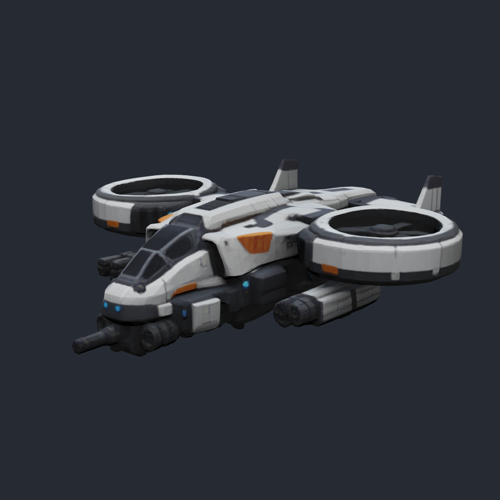 Rendered concept model of a Terran VTOL gunship