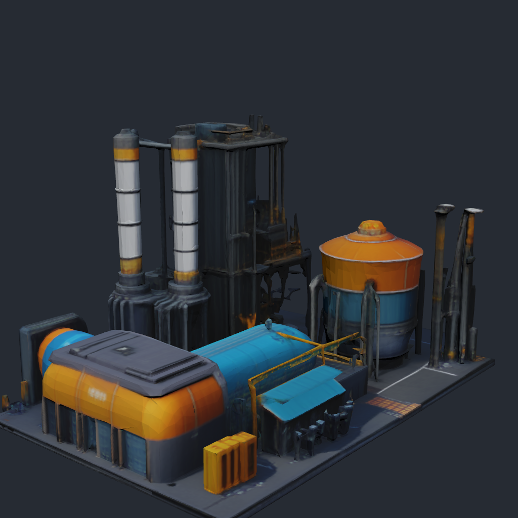 Distilled Water Plant — colony utility facility 3D model