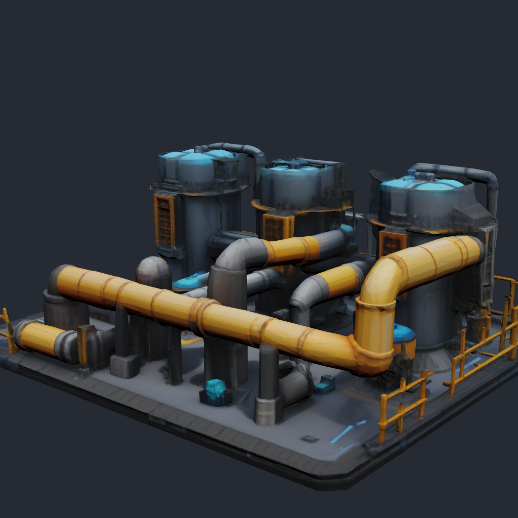 Water Pumps — colony utility facility 3D model