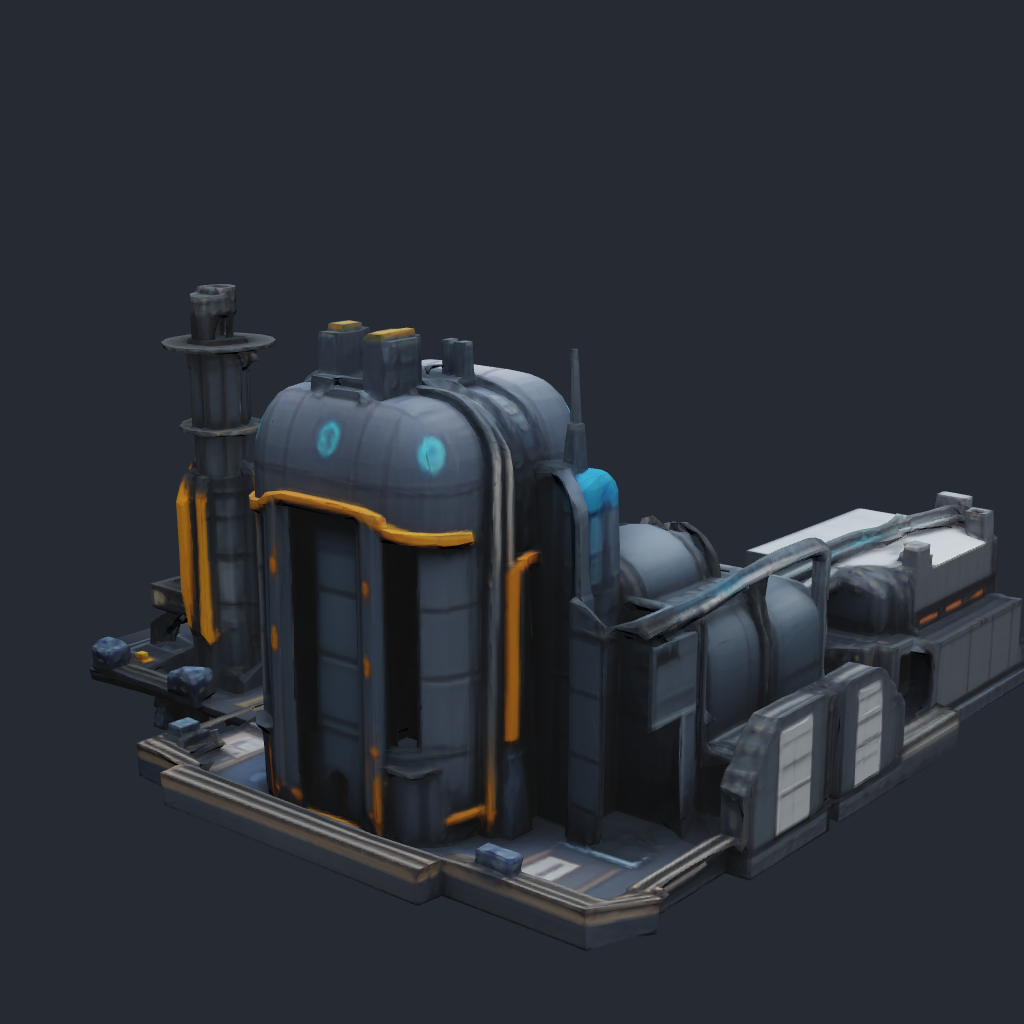 Water Purifier Plant — colony utility facility 3D model