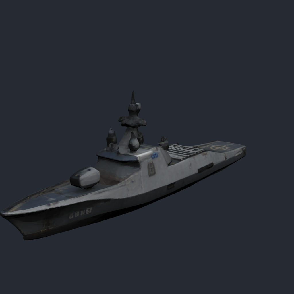 Rendered concept model of a Terran surface warship